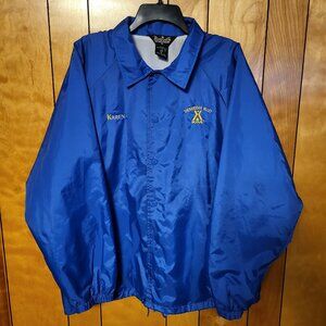 Vintage KOA Windbreaker Jacket XL Inner Lined Snap Button Auburn Sports KAREN A2
